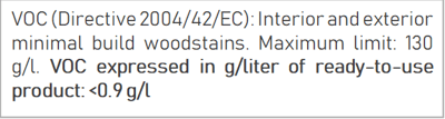 Example of labeling according to 2004/42/CE